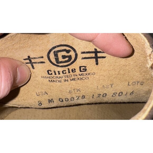 Circle G by Corral Womens Leather Side Zip Burnished Top Strap Booties Size 8 M - Picture 8 of 8